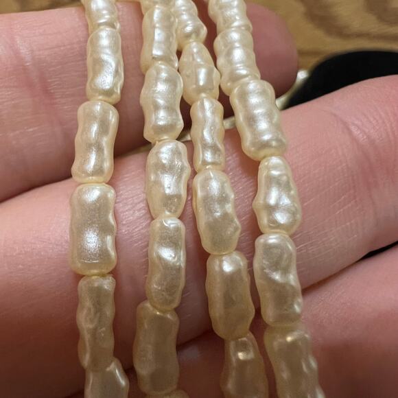 Vintage Necklaces Freshwater Rice Pearl Multi Strand Long Layered Lobster Clasp - Picture 11 of 12
